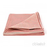 Linenme Serviettes de Table à Rayures  Collection Jazs  Set de 4  Rouge - B00443VILE